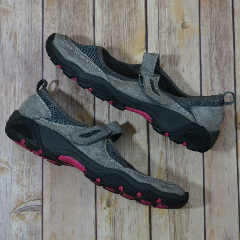 SALE! Propet Gray Suede Mary Janes Sneakers Size 8